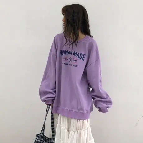 樱田川岛chic怪味少女长袖t恤宽松韩版原宿风bf慵懒早秋上衣服潮商品大图