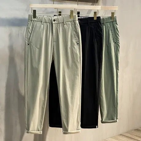 九分休闲裤男夏季薄款直筒宽松纯色工装长裤男士裤子春秋韩版潮流商品大图