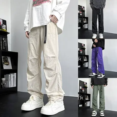 美式机能工装伞兵裤子男夏季速干冲锋裤vibe高街潮牌直筒休闲长裤商品大图