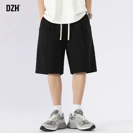 男士黑色大短裤男夏季宽松五分裤男裤2023新款纯棉运动中裤半截裤商品大图