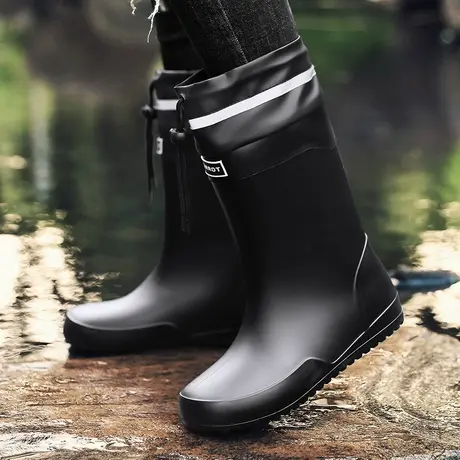 外卖雨鞋男士高筒雨靴防水鞋钓鱼鞋男款轻便防滑工作插秧涉水男鞋图片