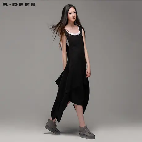 s.deer【新品】圣迪奥宽松式两件套背心连衣裙 S13281265图片