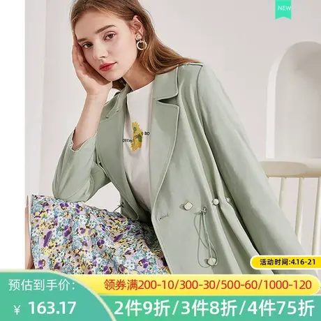 秋水伊人2021新款休闲西装风衣纯色潮流舒适秋冬上衣百搭时尚Q553图片