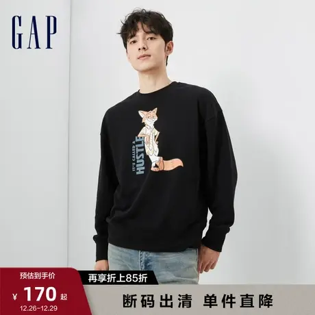 【疯狂动物城联名】Gap男女装秋季宽松圆领卫衣情侣装上衣765868图片