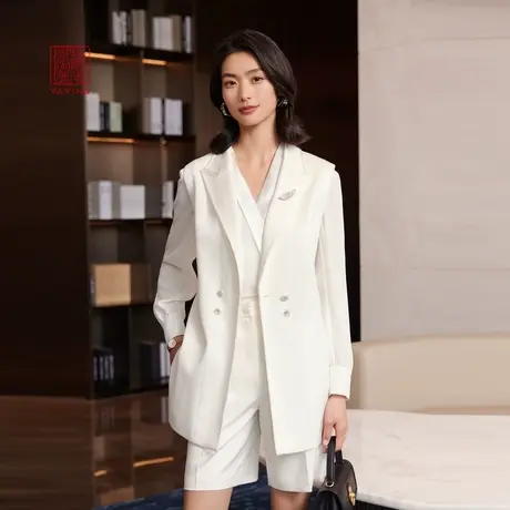 EP雅莹高端系列 桑蚕丝收腰侧开叉西装马甲 2024春装新品1002A商品大图