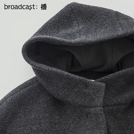 【主推款】播女装代购专柜呢子外套冬装连帽长毛呢大衣BDM1AD660商品大图