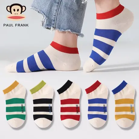 大嘴猴短袜女夏季薄款吸汗防臭透气抗菌低帮短筒运动无骨船袜拼色商品大图