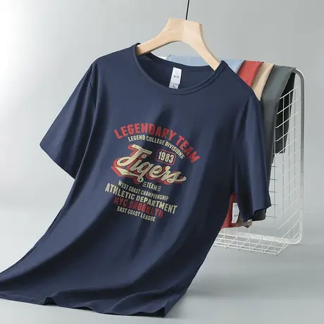 莫代尔短袖t恤男装2023新款圆领上衣服透气速干冰丝凉感体恤半袖商品大图