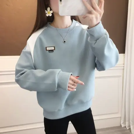 插肩袖卫衣女款小个子春秋款2023新款爆款时尚洋气减龄休闲薄上衣图片