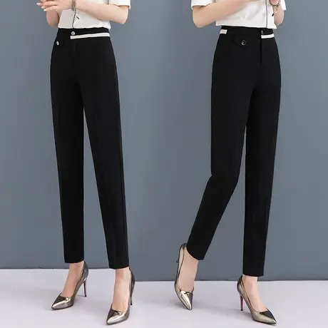 休闲西装裤子女秋季2023新款高腰显瘦小众萝卜裤小个子时尚烟管裤图片