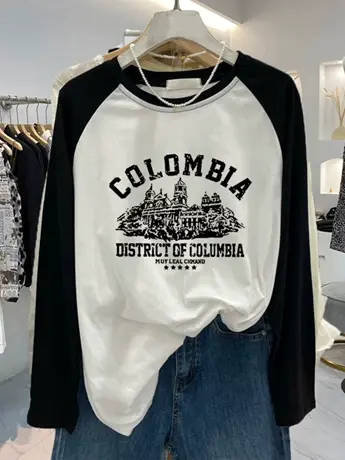 欧货仿棉长袖t恤女2023新款春秋装冬季小众设计感内搭打底衫上衣图片