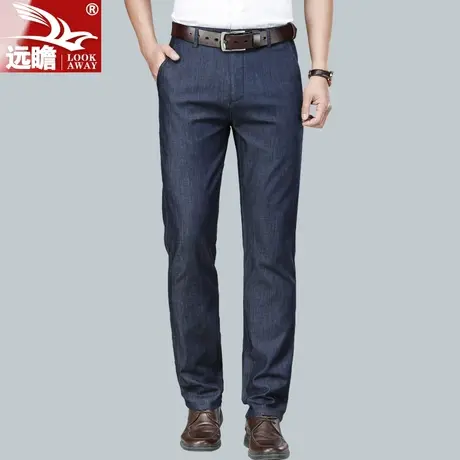 冰丝牛仔裤男夏季薄款长裤宽松直筒中年爸爸夏天弹力大码裤子男款商品大图