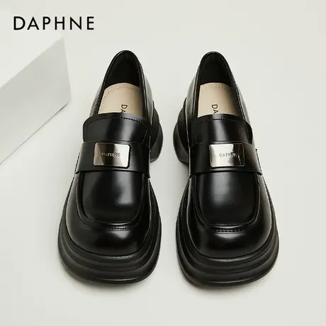 Daphne达芙妮 女神推荐~英伦小皮鞋女春秋厚底女鞋软底百搭乐福鞋商品大图