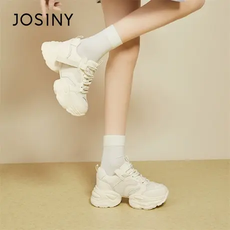 Josiny/卓诗尼厚底老爹鞋女款2024春季新款软底小个子增高运动鞋商品大图