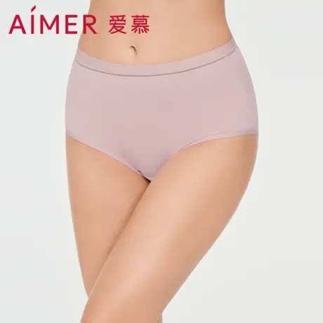 爱慕内裤女纯色一片式柔软包臀纯棉裆薄款透气高腰平角裤AM238022图片