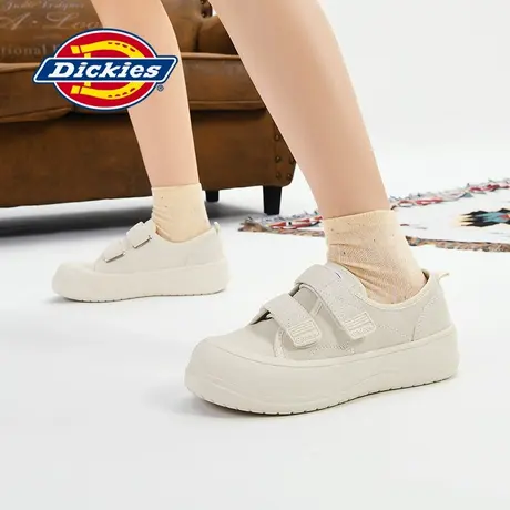 Dickies小白鞋女2025夏季新款魔术贴休闲鞋女一脚蹬厚底懒人鞋子商品大图