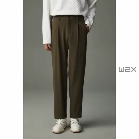 w2x春季新款肌理感休闲西装裤男垂坠感小西裤高级感痞帅长裤子潮图片