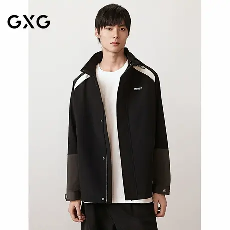 GXG男装 户外拼色设计连帽夹克男运动休闲外套上衣  2025秋季新品商品大图