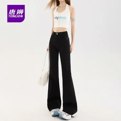 唐狮小个子微喇裤女2025新款高腰百搭显瘦弹力百搭喇叭牛仔裤潮AX图片