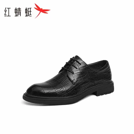 红蜻蜓正装皮鞋男2025夏季新款鞋子男士商务皮鞋透气凉鞋镂空皮鞋商品大图