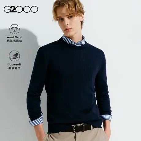 【绵羊毛混纺】G2000男装2025春秋商场同款柔软舒适休闲百搭毛衣.商品大图