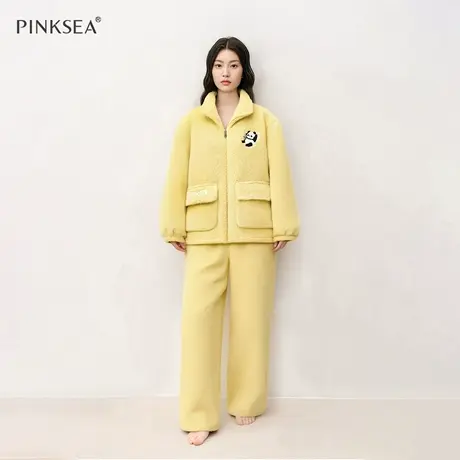 【新款】睡衣女款秋冬加厚保暖珊瑚绒高级感简约可外穿家居服套装商品大图