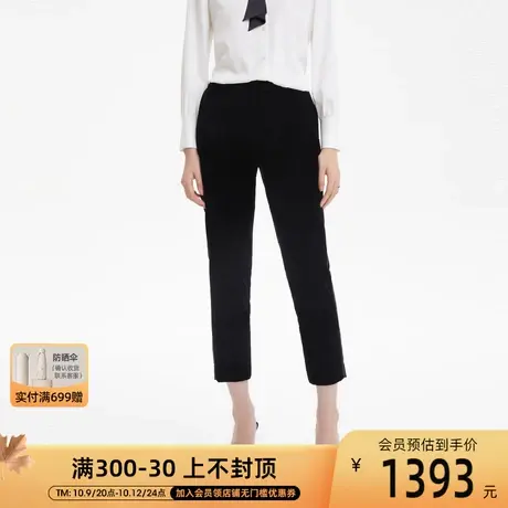 LANCY/朗姿秋季新款高腰直筒裤子法式女修身显瘦高级感女裤商品大图