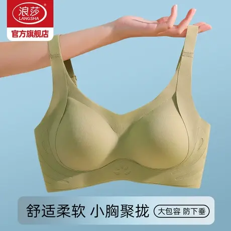 浪莎无痕内衣女小胸聚拢显大上托3D软支撑防下垂固定杯加厚文胸DT图片