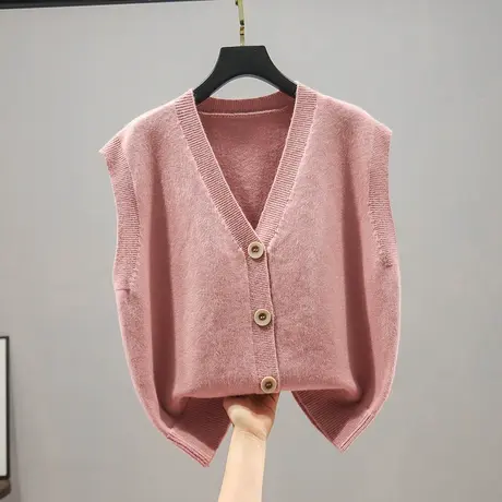 春装2023年新款女针织开衫无袖背心韩风chic上衣毛衣外套开衫女士商品大图