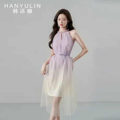 韩语琳法式连衣裙女夏季2023新款网红爆款漂亮气质小众设计感裙子图片