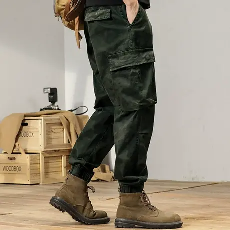 休闲男裤新款弹力宽松束脚裤子ins潮牌休闲裤宽松束脚工装时尚裤图片