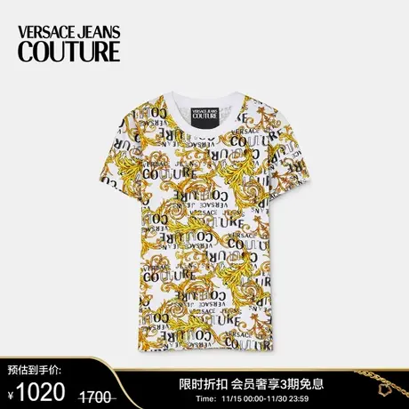 【甄选折扣】VERSACE JEANS COUTURE 女士T恤棉质印花短袖商品大图