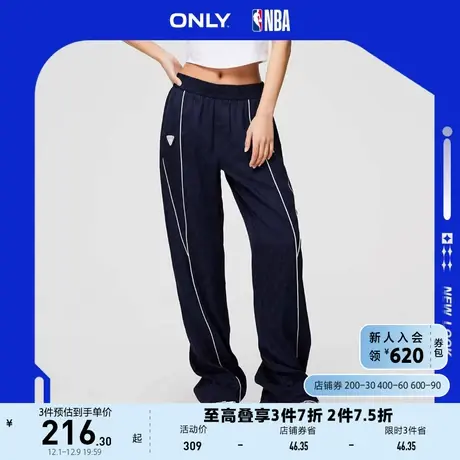 ONLY奥莱2023夏季新款NBA联名款满印高腰阔腿裤休闲裤商品大图
