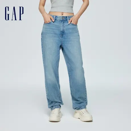 Gap女装春季2024新款潮流水洗高腰直筒裤牛仔裤时尚长裤892180图片