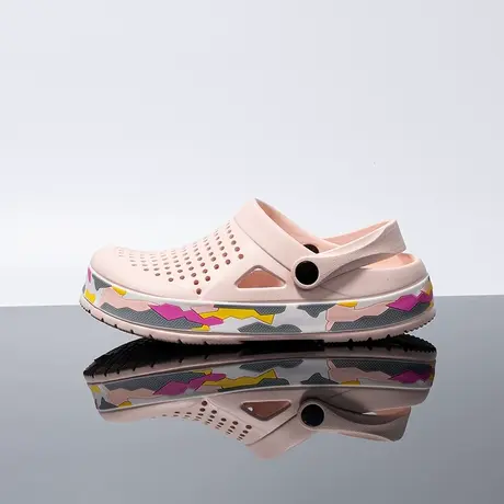 厚底洞洞鞋拖鞋女夏季外穿迷彩家居增高2024新款踩屎感包头凉拖鞋商品大图