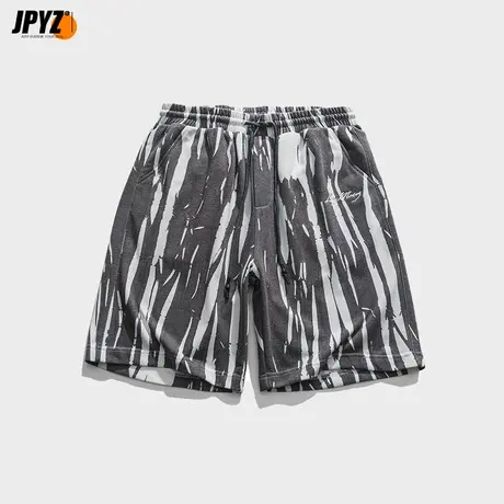 潮牌冰丝五分裤子夏季薄款加肥加大码宽松休闲中裤肥佬短裤男卫裤商品大图