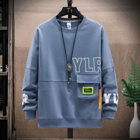 春秋季长袖t恤男孩12-15岁初中学生13圆领卫衣14大童装棉感上衣服商品大图