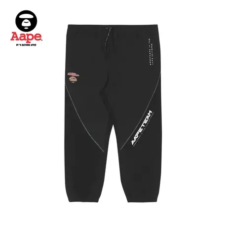 Aape旗舰店男装秋款猿颜字母印花压线裤缝纯色休闲长裤6837XXI商品大图