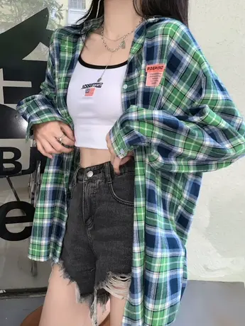 纯棉衬衫女2022新款秋季宽松韩版设计感小众法式别致长袖上衣外套图片