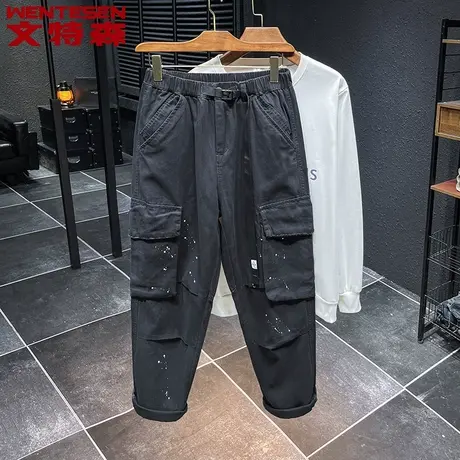 秋冬新款工装裤男潮牌ins宽松直筒百搭休闲裤男士美式复古裤子商品大图