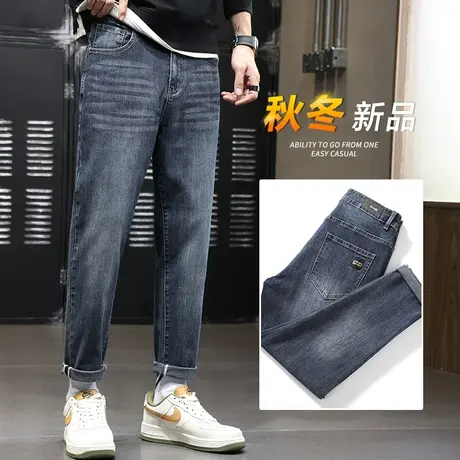 水洗工装牛仔长裤男款宽松直筒休闲男裤子秋季秋冬款潮牌男生男士商品大图