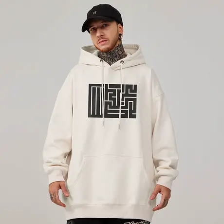 2023新款潮牌胖子男装连帽宽松加肥加大码加绒卫衣春秋冬男生外套图片