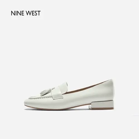Nine West/玖熙方圆头乐福鞋女经典春季新款流苏低跟羊皮鞋小皮鞋商品大图