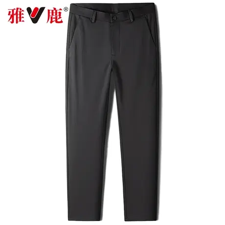 雅鹿男士舒适百搭休闲裤2024春夏新款时尚轻商务弹力直筒长裤子图片