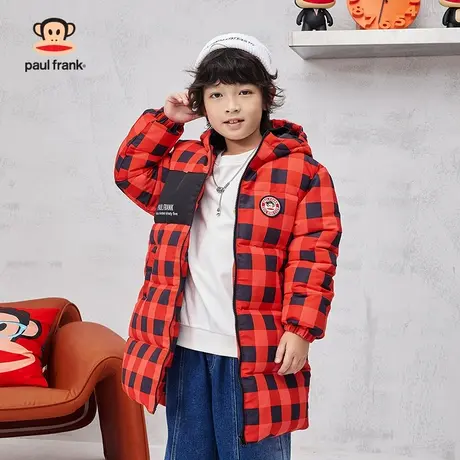 大嘴猴童装儿童棉服男童保暖棉袄2023秋季新品中长款中大童外套商品大图