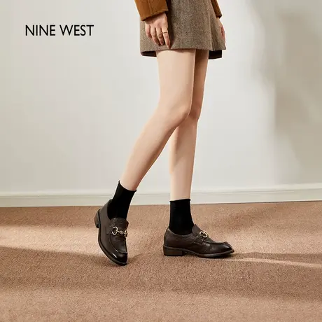 Nine West/玖熙厚底乐福鞋女2025夏季新款魔法城堡复古学院风单鞋图片