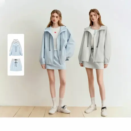 乐町休闲三防连帽拉链外套/半裙商品大图