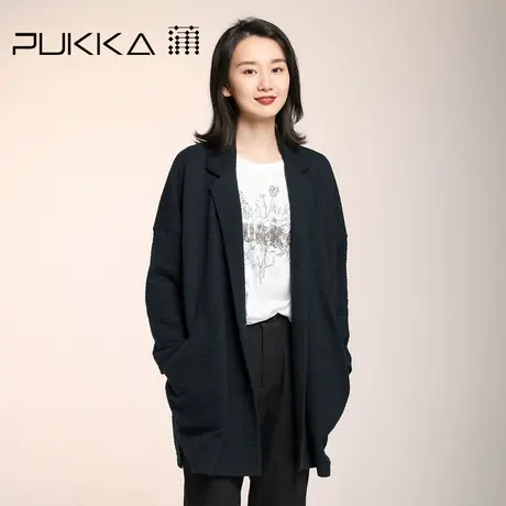 蒲PUKKA 西装外套女2023春秋装新品宽松中长款气质休闲西服图片