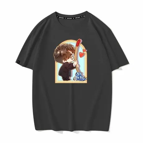 秀洛滤镜 Q版檀健次同款打底衫半袖衣服夏季纯棉短袖T恤男女百搭图片