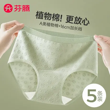 芬腾内裤女士纯棉7A级抗菌加长裆2025新款夏薄款无痕少女生三角裤商品大图